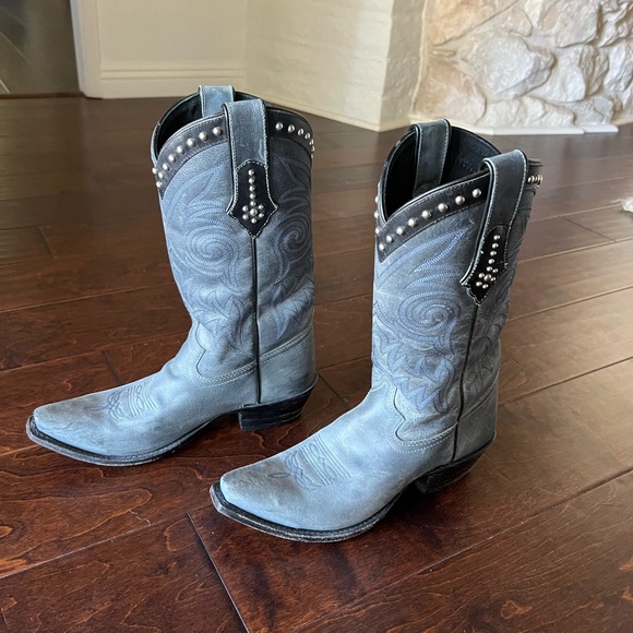 Y2K Studded Blue Western Cowboy Boots - Picture 2 of 6